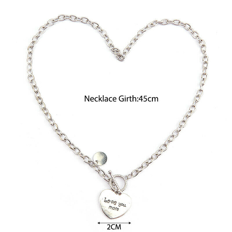 Punk Metal Heart Clavicle Chain Necklace Female Rock Hiphop Choker Necklace G Rf