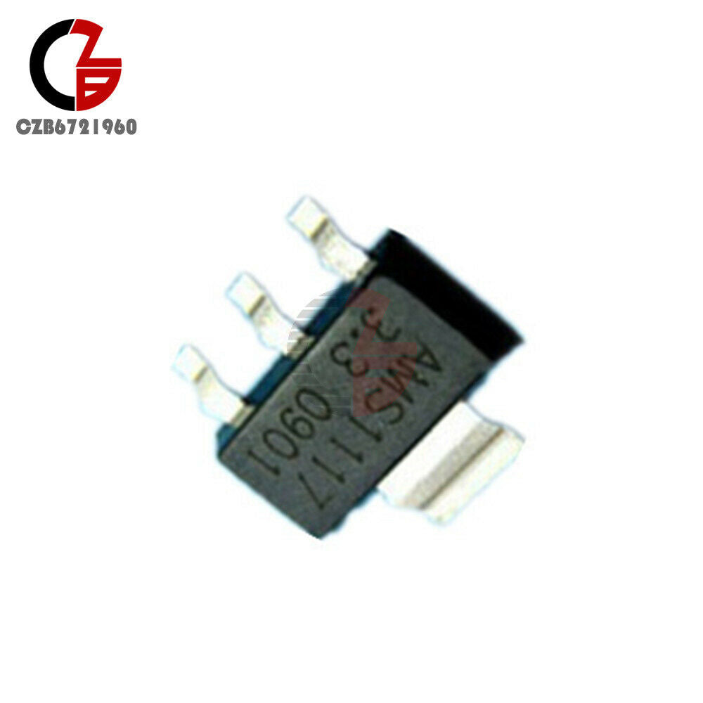 50PCS AMS1117-3.3 Voltage Drop Regulator 12V to 3.3V LM1117 SOT-223 For Laptop