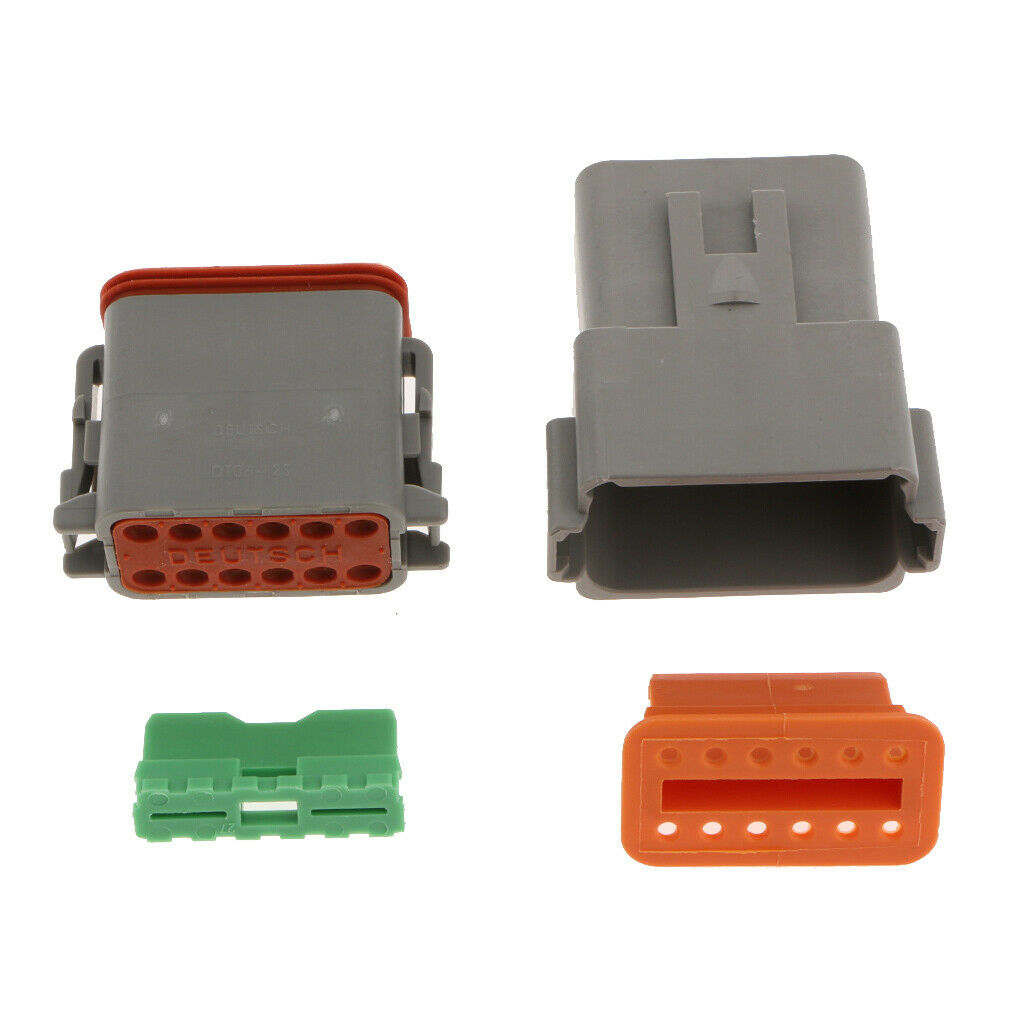 6 Kit 2 3 4 6 8 12 Pin DT Series Connector Gray Receptacle IP67 Waterproof Heavy