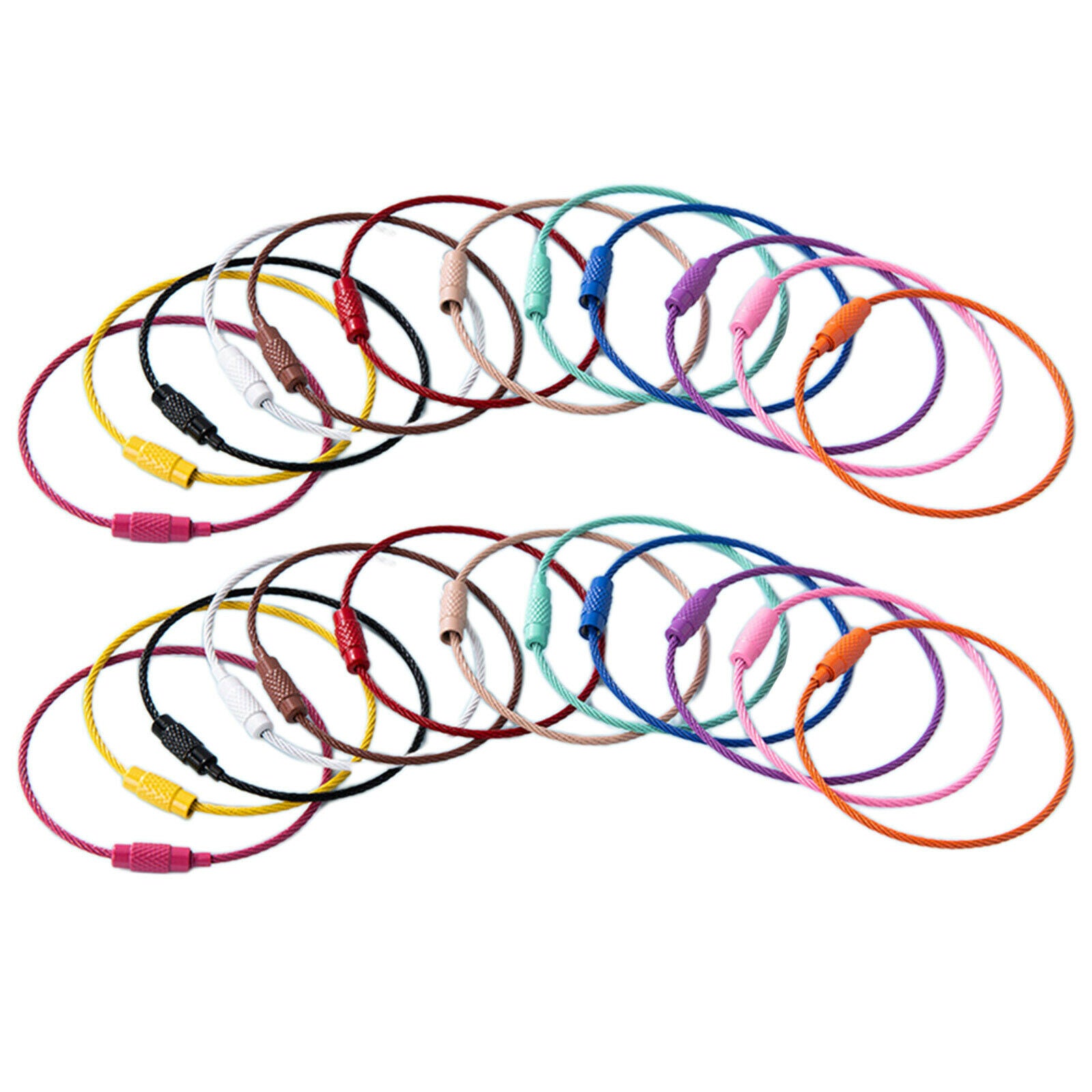 30Pcs Wire Keychain Cable 6in Stainless Steel for Key Fobs ID Tag Key Holder