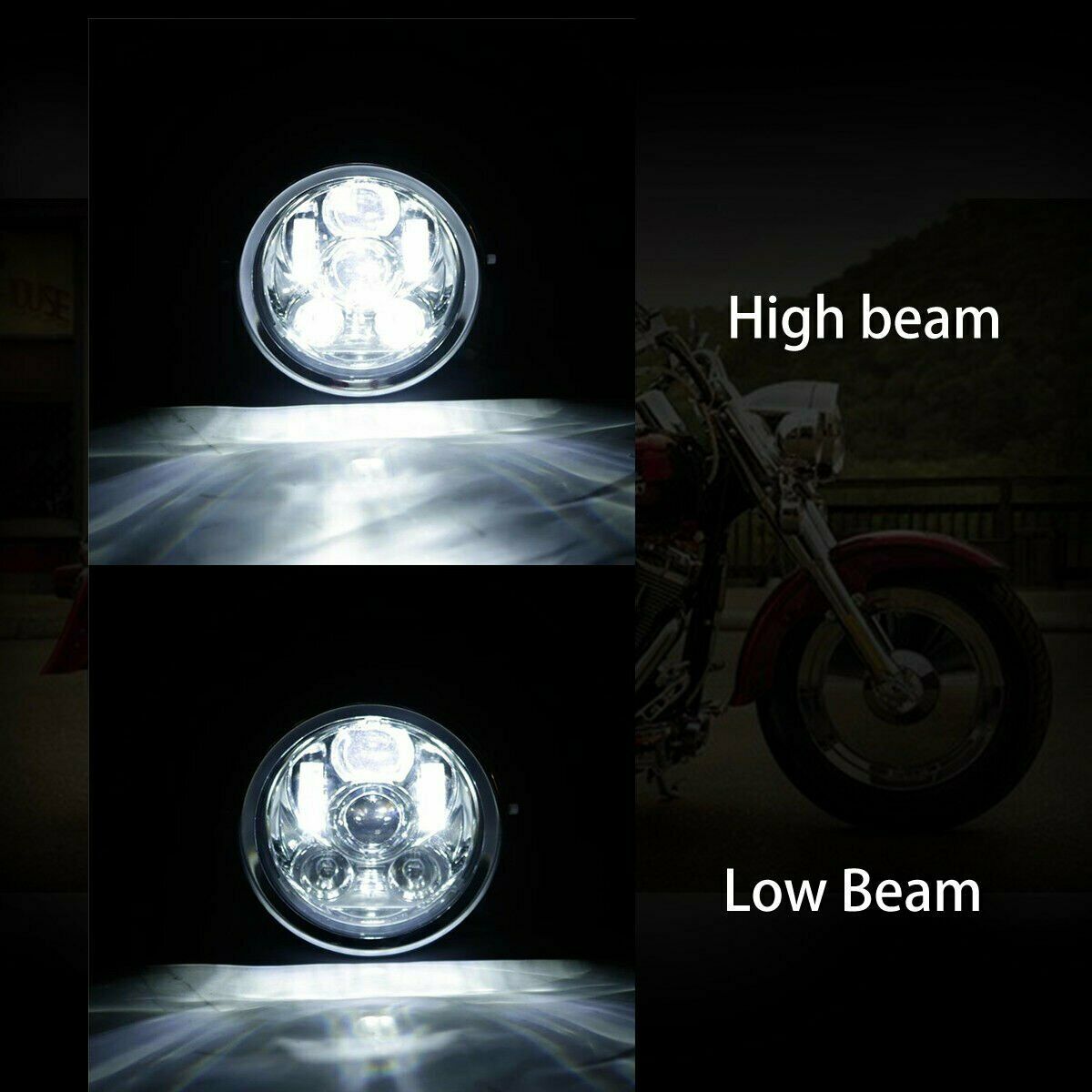Brightest 5-3/4" 5.75" inch LED Projector Headlight DRL for Motorcycle Motor