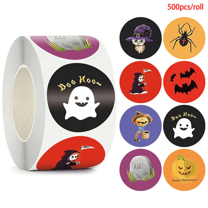500pcs Halloween Spider Round Stickers Envelope Sealing Labels Candy Bag Stic Tt