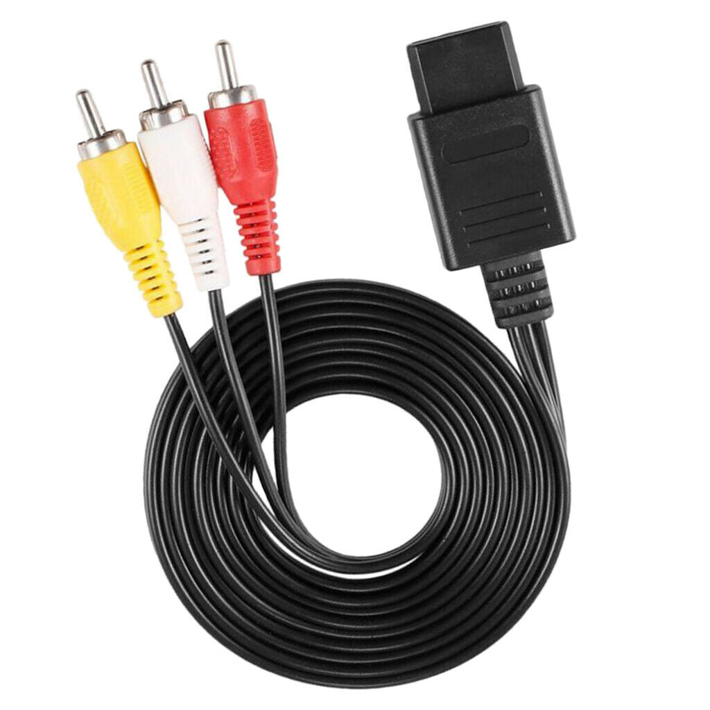 For   64 N64 RCA AV Composite Cable Adapter Audio Video