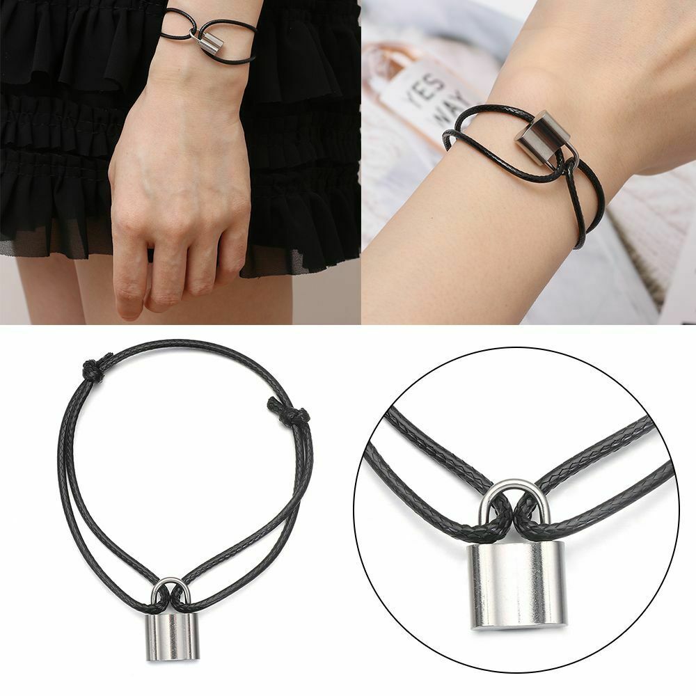 Jewelry Accessories Minimalist Chunky Punk Bangle Gothic Hip Hop Lock Bracelet