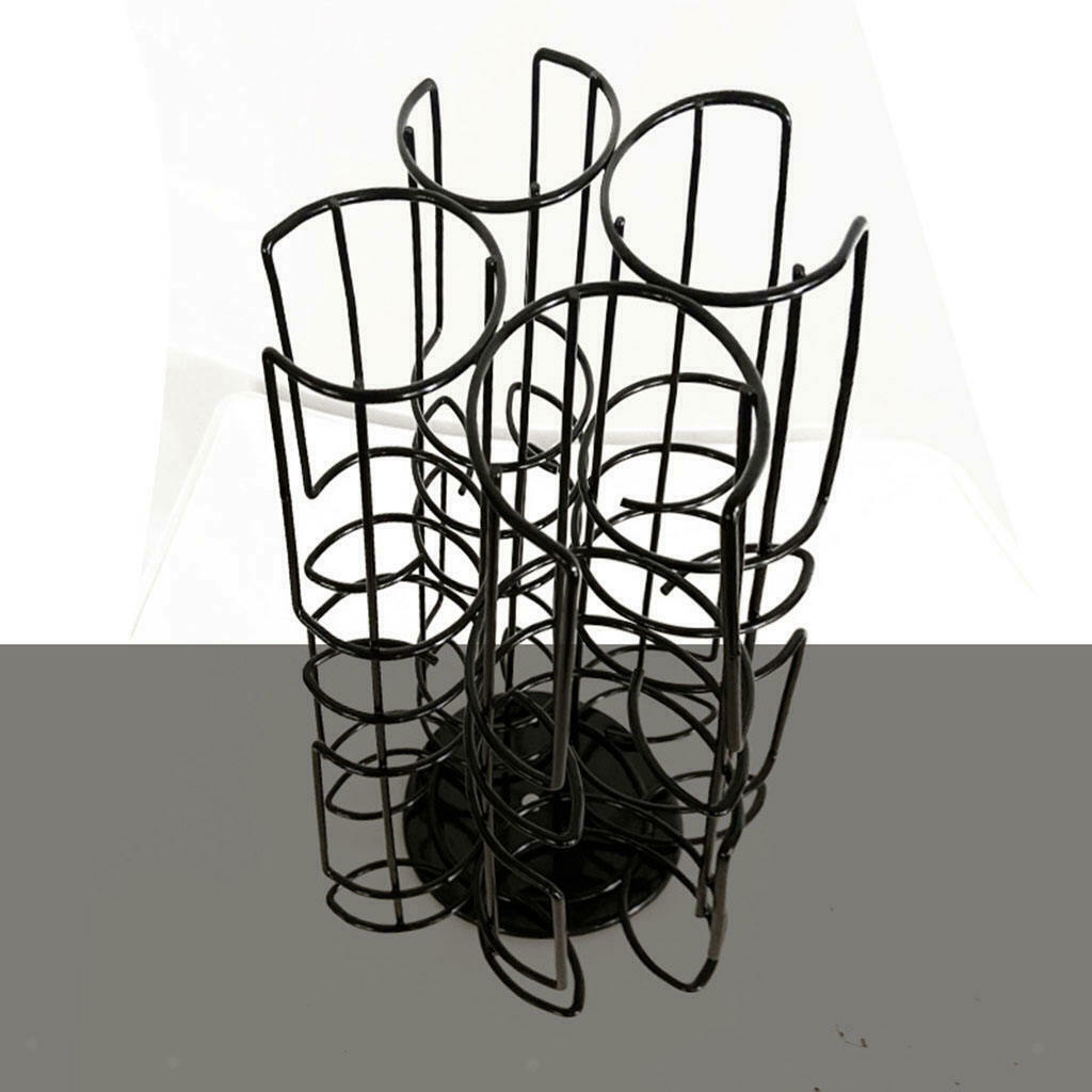 Revolving Rotating Coffee Pod Holder Tower Stand Capsules Storage Black