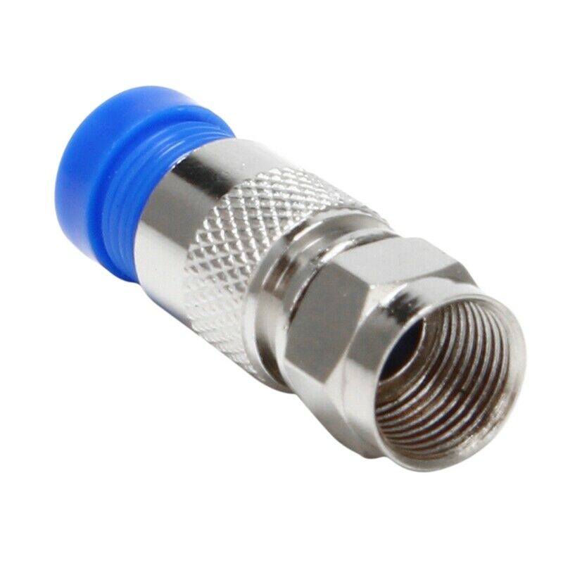 Rg6 F Type Connector Coax Coaxial Compression Fitting 20 Pack (Blue) B3I3I3