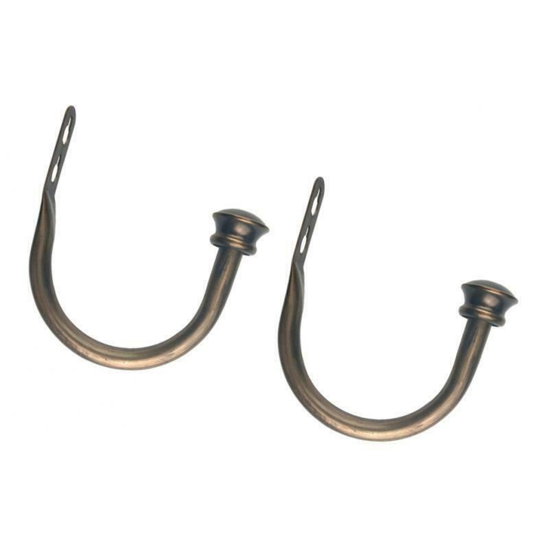 1 Pair U-Shape Tube Curtain Holdback Drape Hook Vary Types Mushroom_Brown