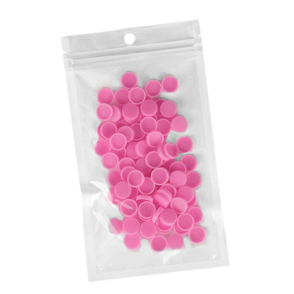 100x Disposable Glue Remover Delay Holder Permanent Makeup Ink Cups Caps 1cm