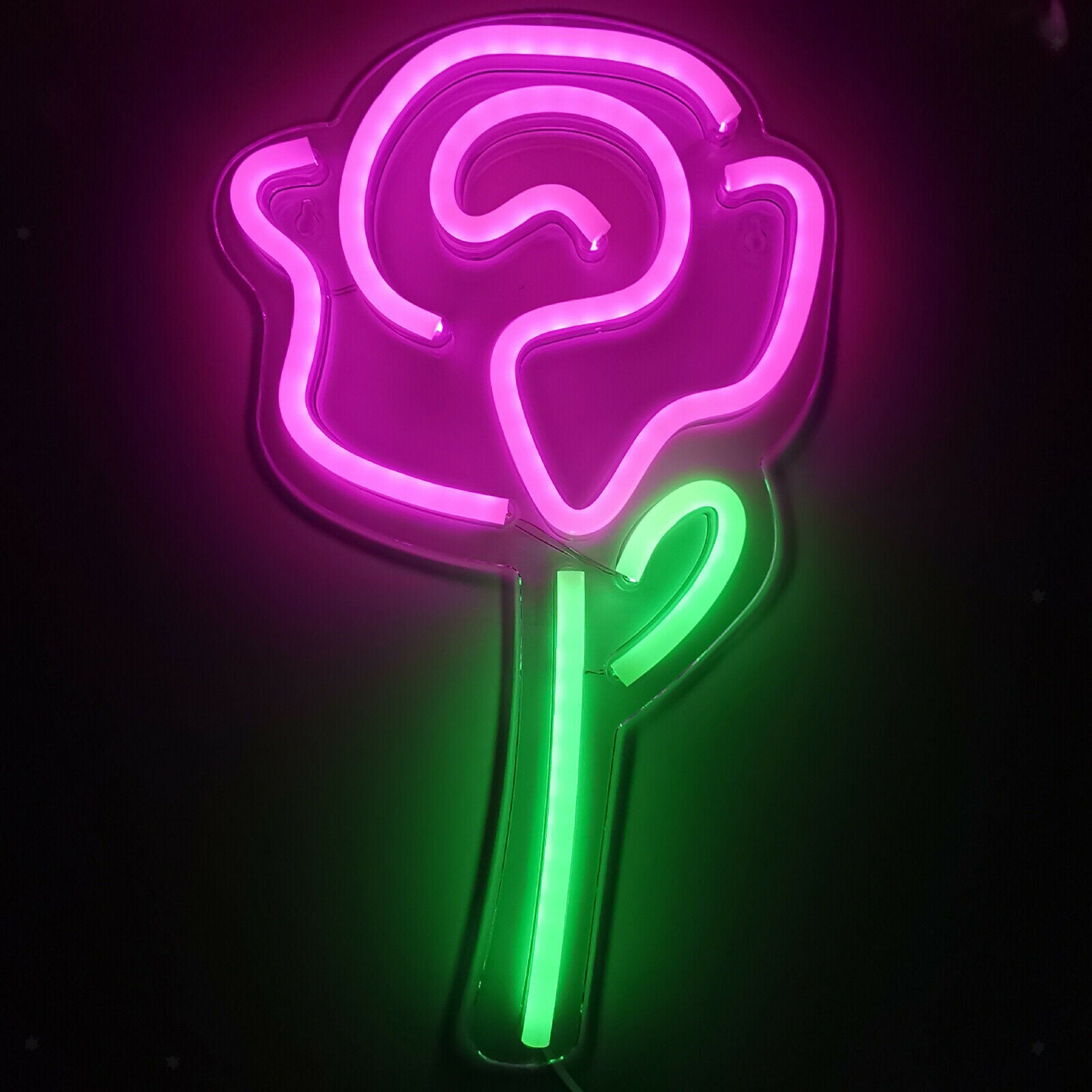 Rose Flower Neon Signs Home Party Beer Bar Decoration Wall Art USB Powered