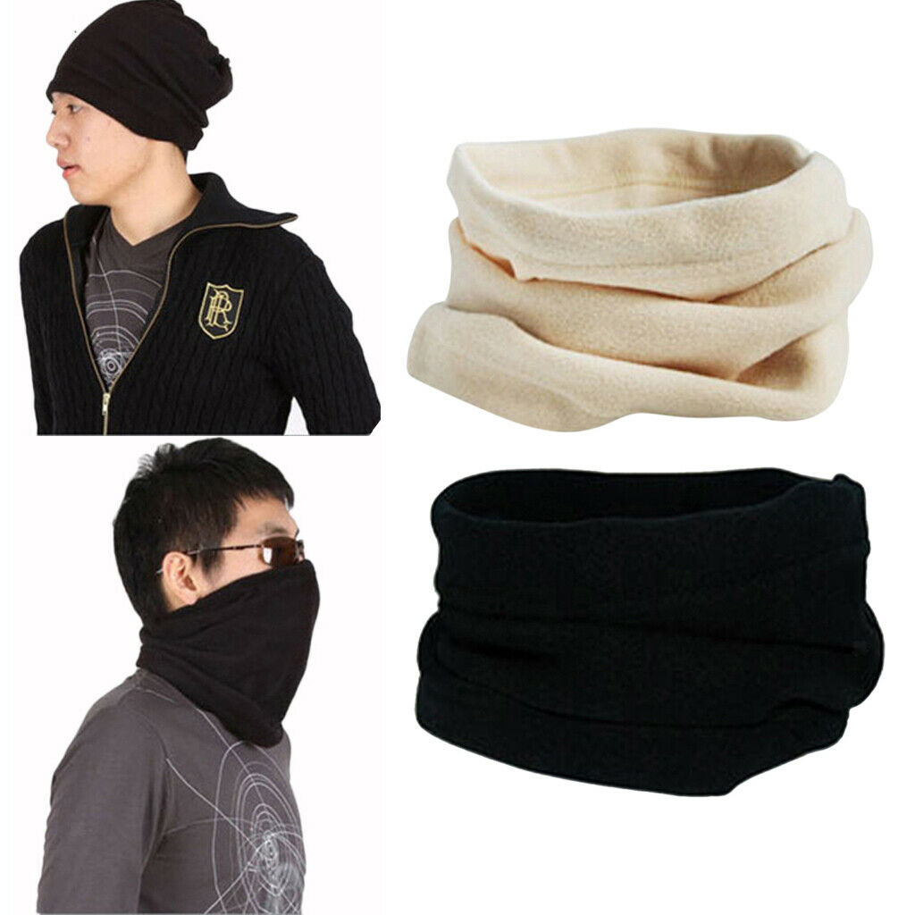 2pcs Mens Womens Polar Fleece Thermal Neck Warmers, Sports Cycling Winter Snood