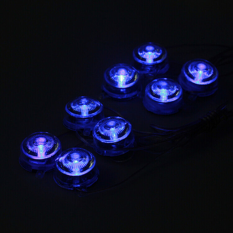 Universal Car Blue 8 LED Underglow Under Car Glow Puddle Lighting Lamps Kit