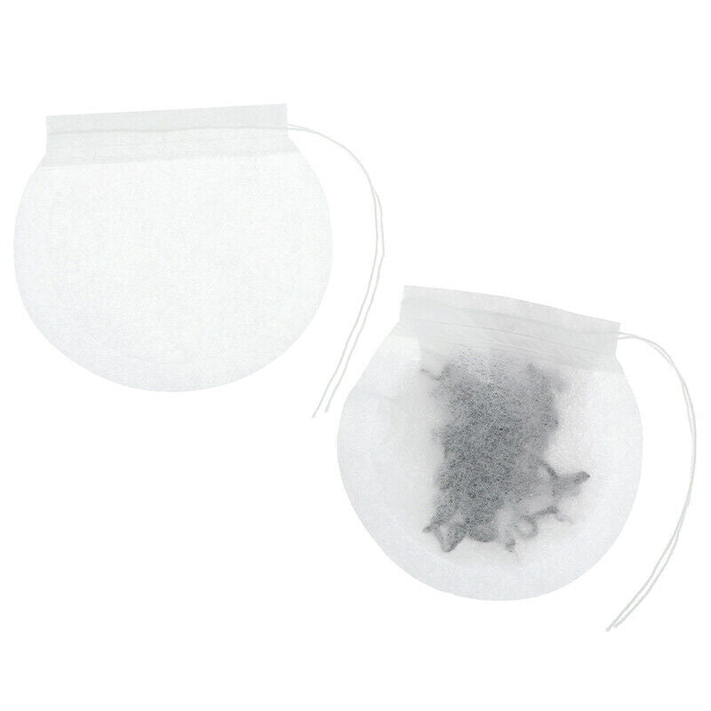 100X White Round Tea Bags Empty Filter Paper Teabags with String for Herb Tea SJ