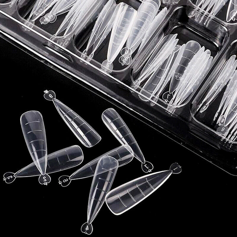 100Pcs Nail Forms Full Cover Gel Mold Tips Nail Extension Nails Accessories DDF