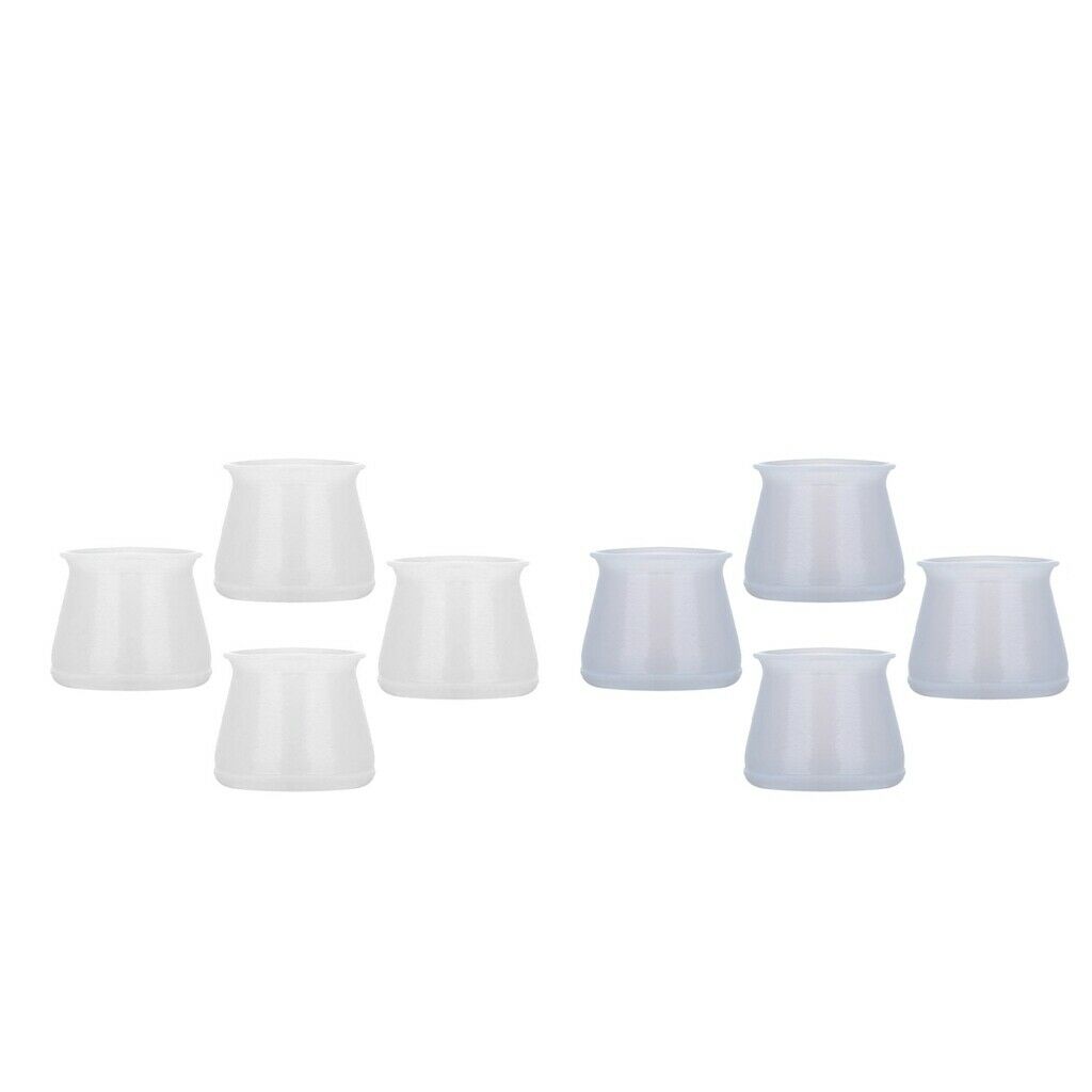 Pack 8 Anti-slip Round Chair Leg Cups Durable Silicone Bar Stool Feet Glides
