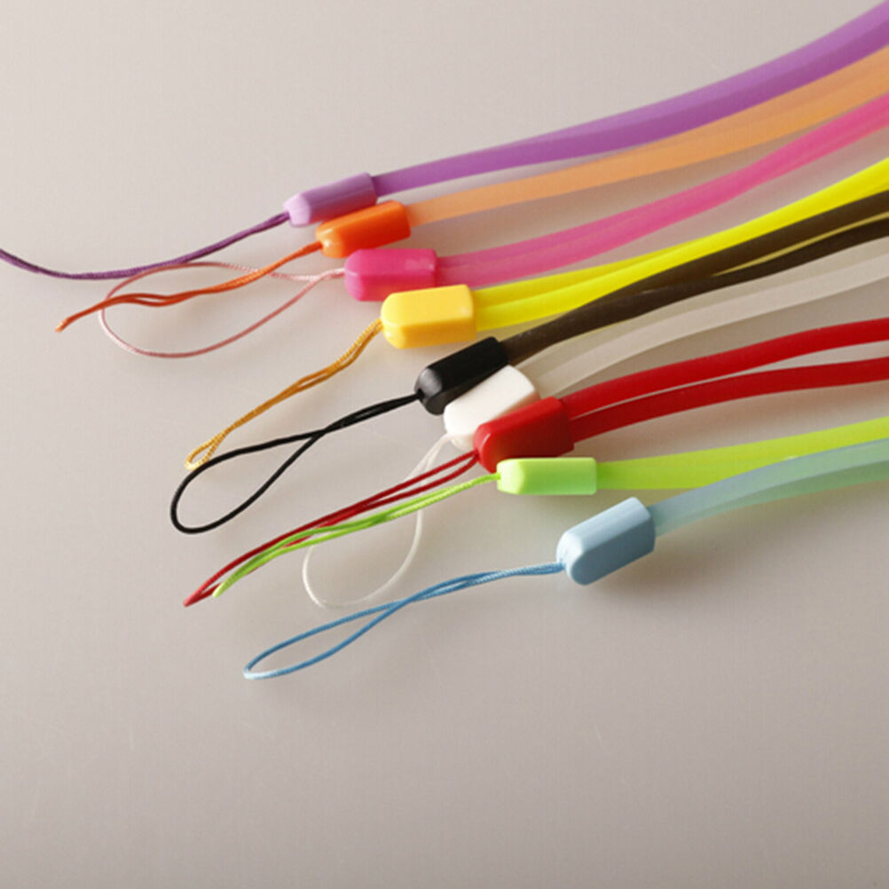 10X Luminous Round Lanyard Mobile Cell Phone Key USB Cords Strap 18cm、 lc.l8