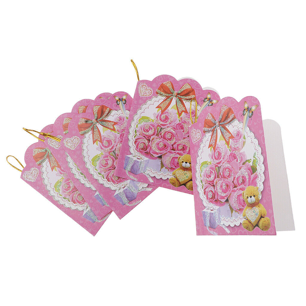 60pcs Rose Message Card Wish Card Hanging Note Card Wedding Party Favors