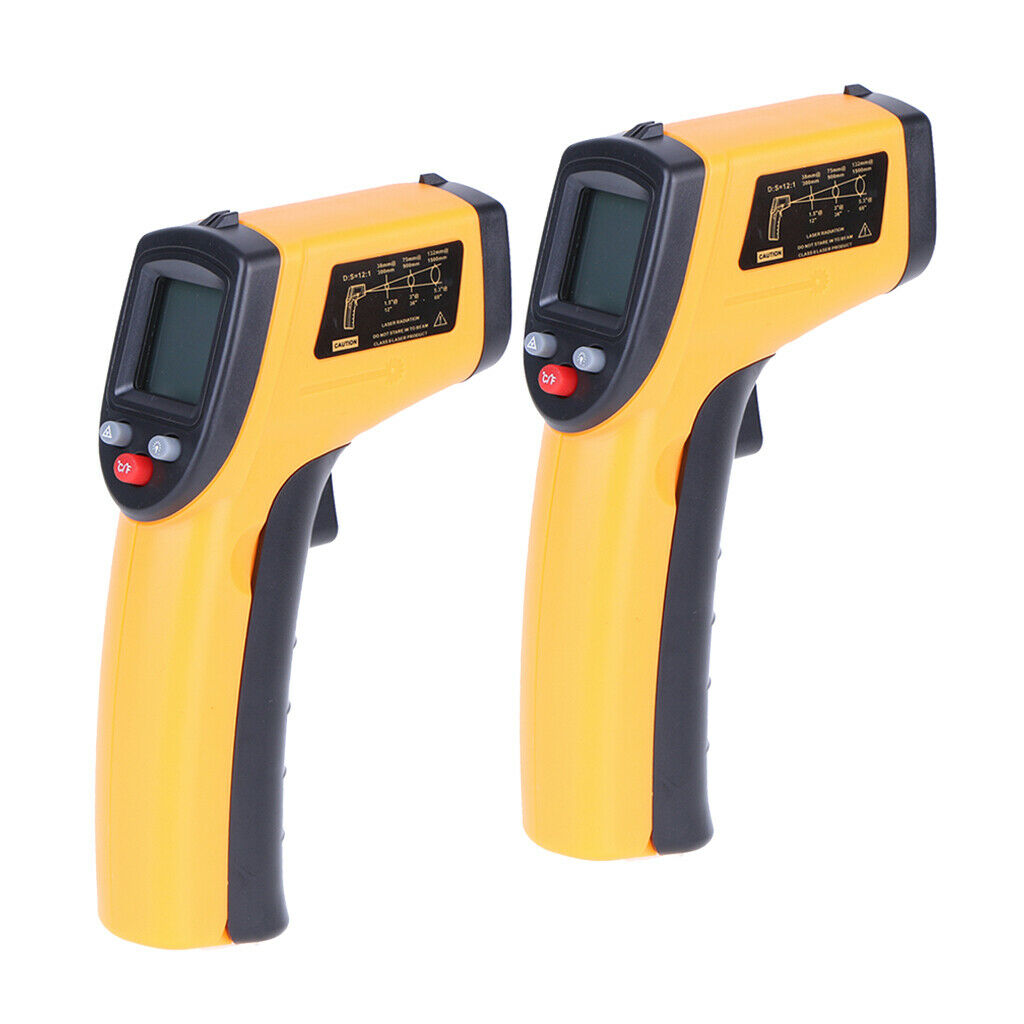 2/Pack LCD Digital Dispaly Infrared Thermometer Gun Industrial Pyrometer