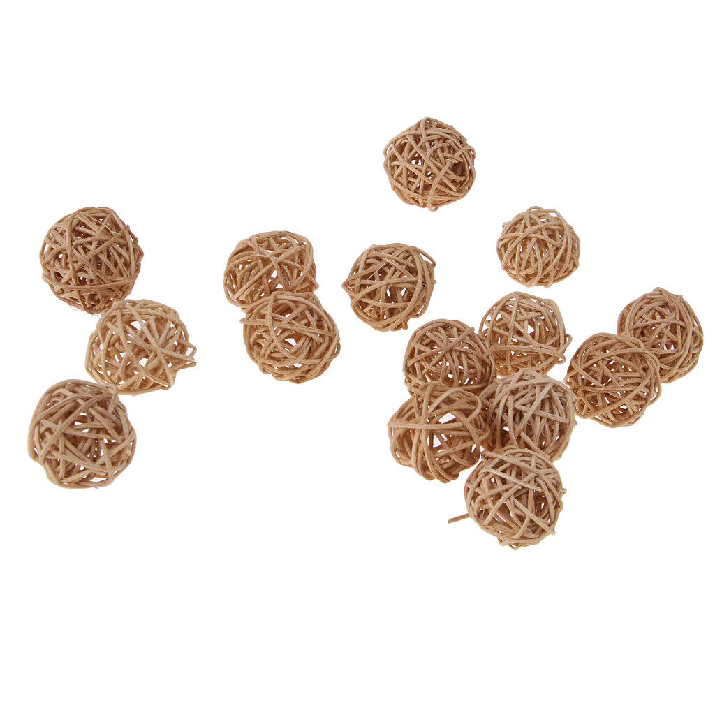 15Pcs Natural Rattan Vine Ball Twig Orbs Balls Wicker Balls for Pets Cats Toys