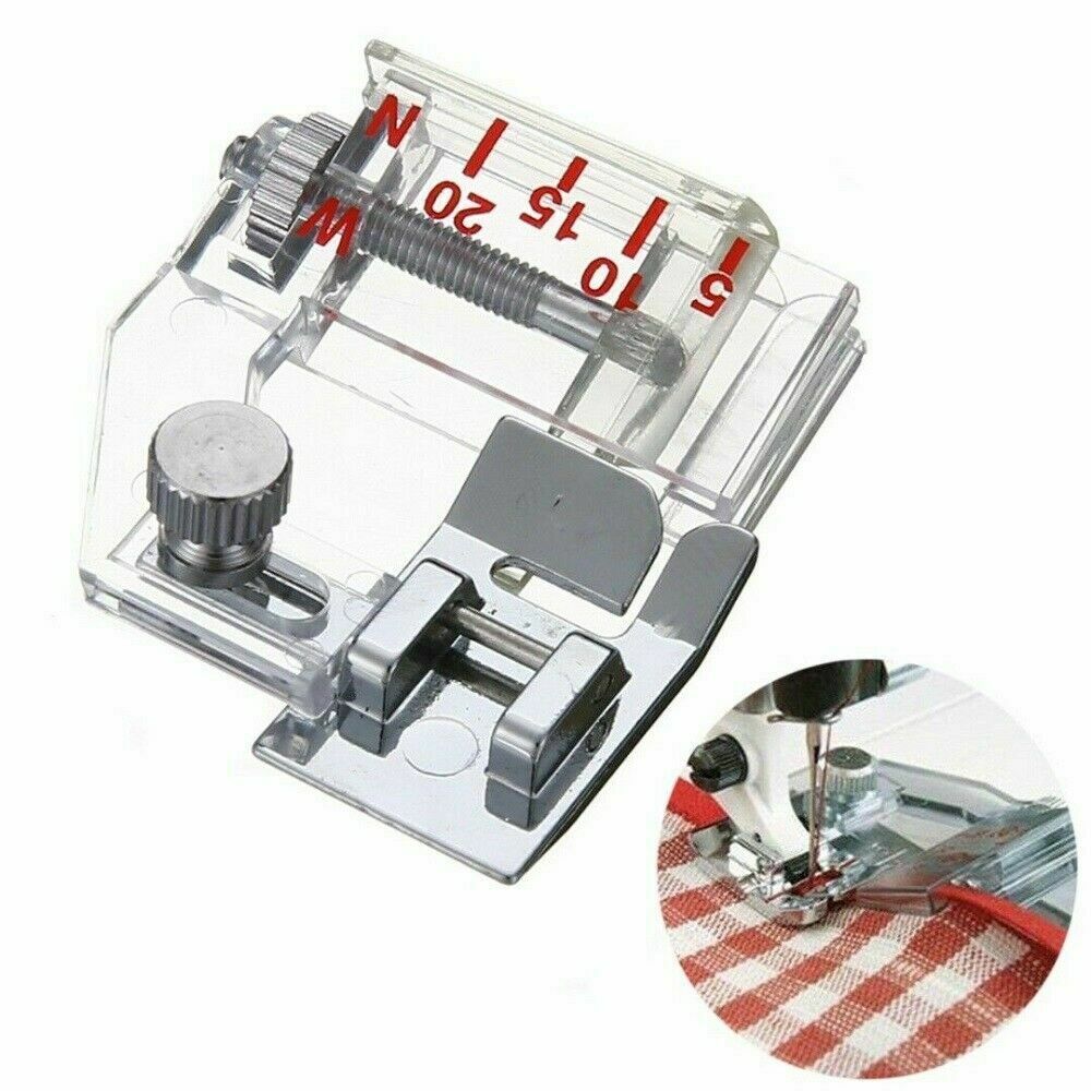 For Sewing Machine Bias Binder Presser Foot Adjustable Attaching Binding Snap-on