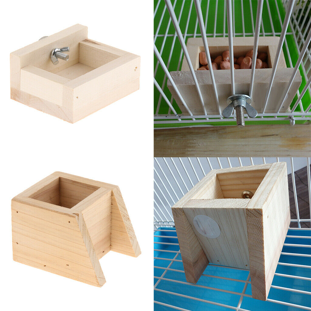 Pet Hamster, Chinchilla, Guinea Pig, Parrot Feeding Wood Bowl Square