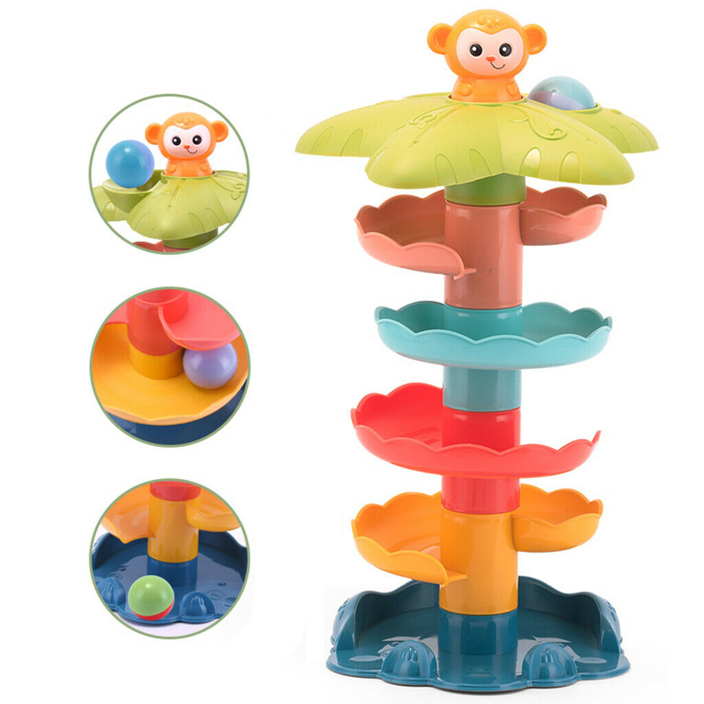 Plastic 6-tier Baby Educational Toys Tower Rolling Ball for Kids Toddler