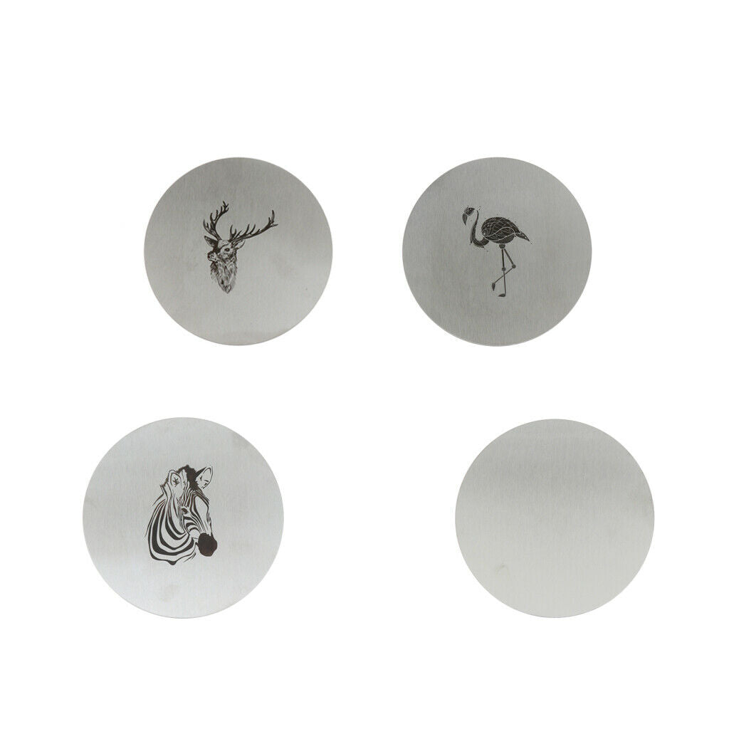 Stainless Steel Round Coaster Cup Mat Pad Placemat Drink Glass Mat Elk