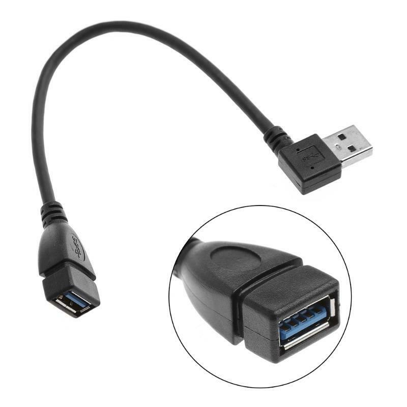 USB 3.0 A Left/Right Angle 90 Degree Male To Female Adapter Cable Extension Cord