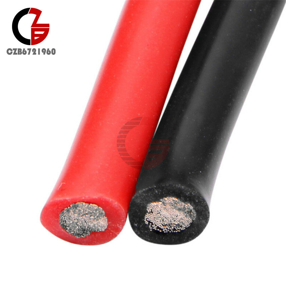 Black+Red 10 AWG Silicone Gauge Wire Flexible Copper Stranded Cables for RC