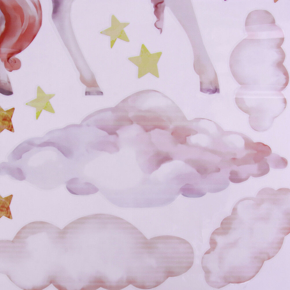 Cute Unicorns Moon Cloud Wall Stickers Nordic Style Room Decor DIY Wall D.l8
