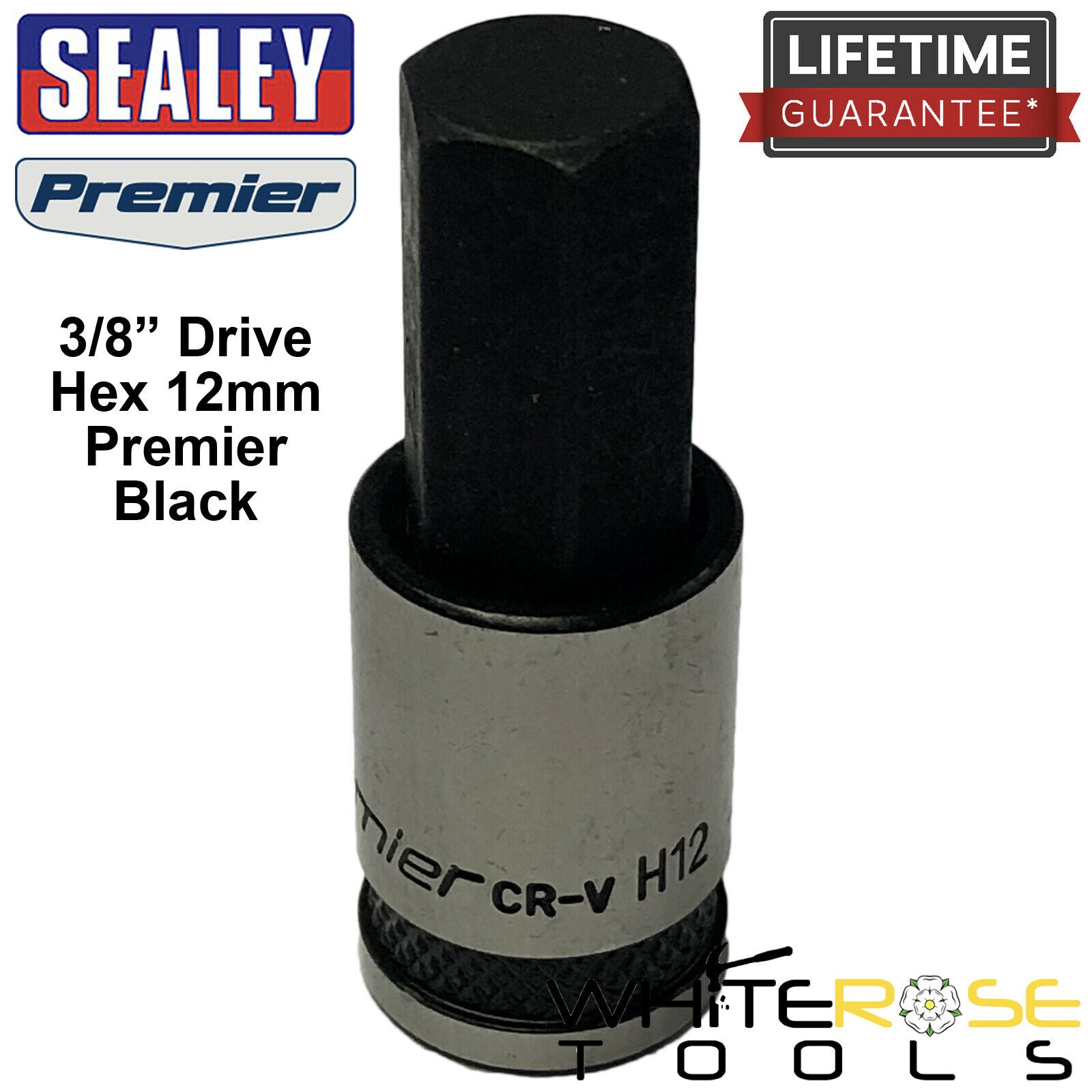Sealey Hex Key Socket Bit 3/8" Drive Premier Black 12mm Allen Bolt Allan Alan