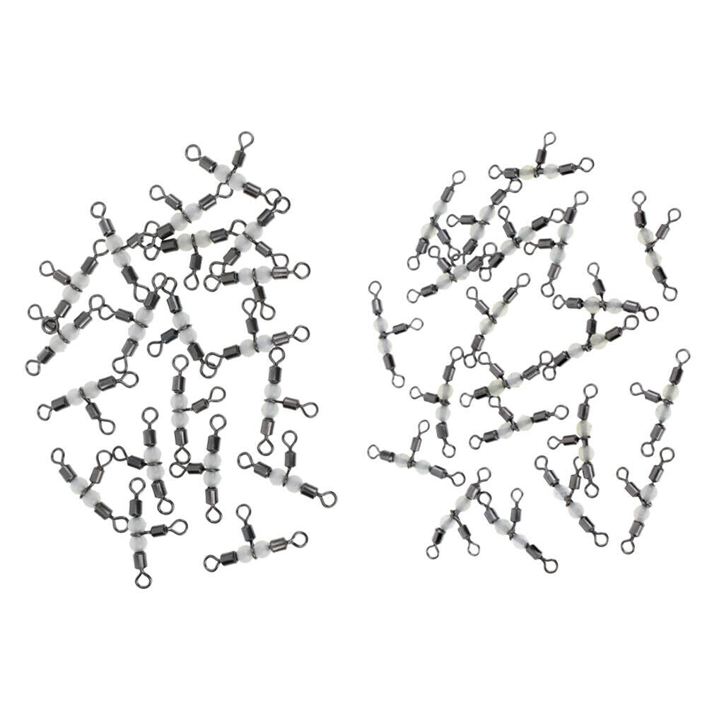 40 Pieces Stainless Steel 3 Way Swivels T Shape Barrel Swivels 23mm 28mm