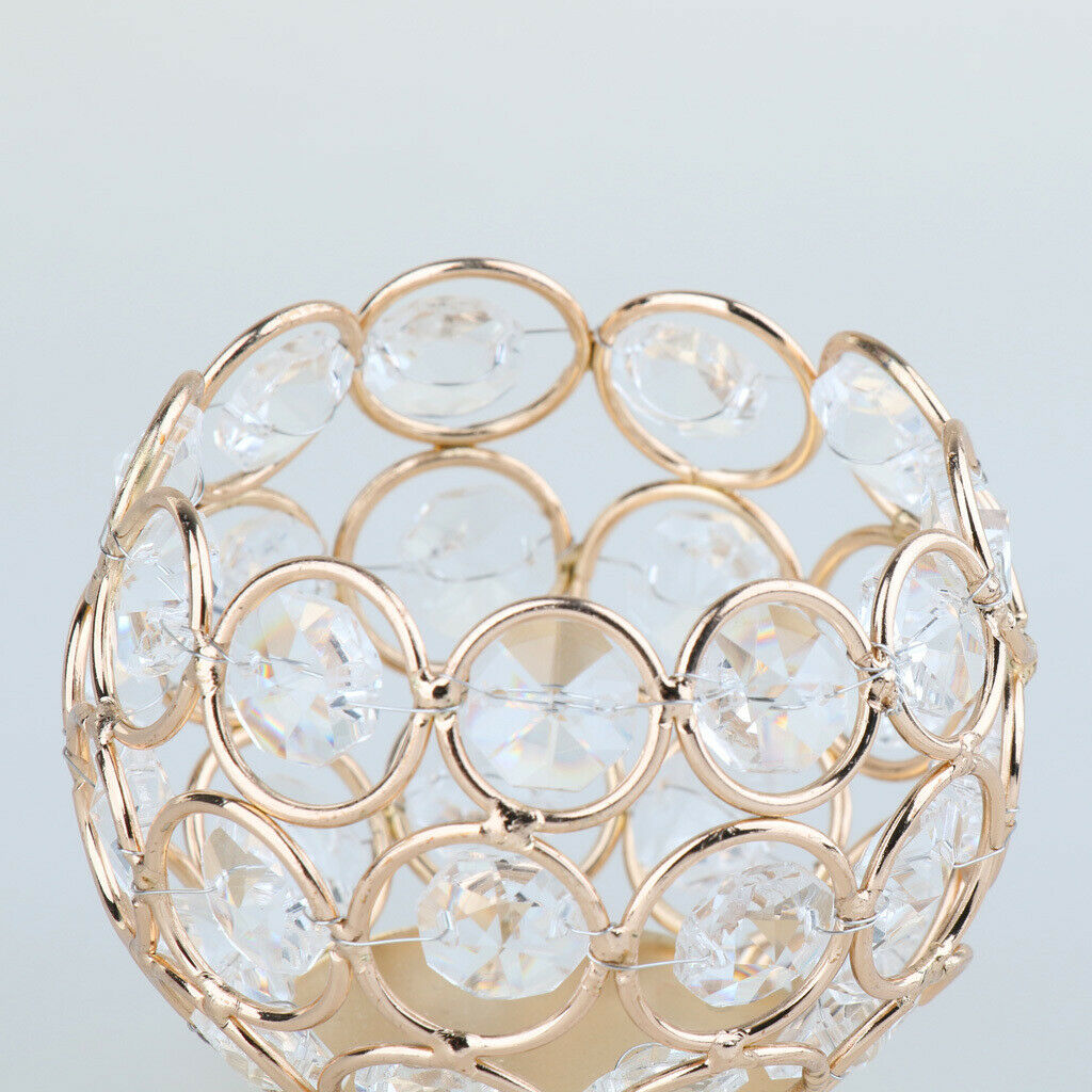 Crystal Candle Holder Candlestick Desktop Centerpieces Ornament for Party Gift
