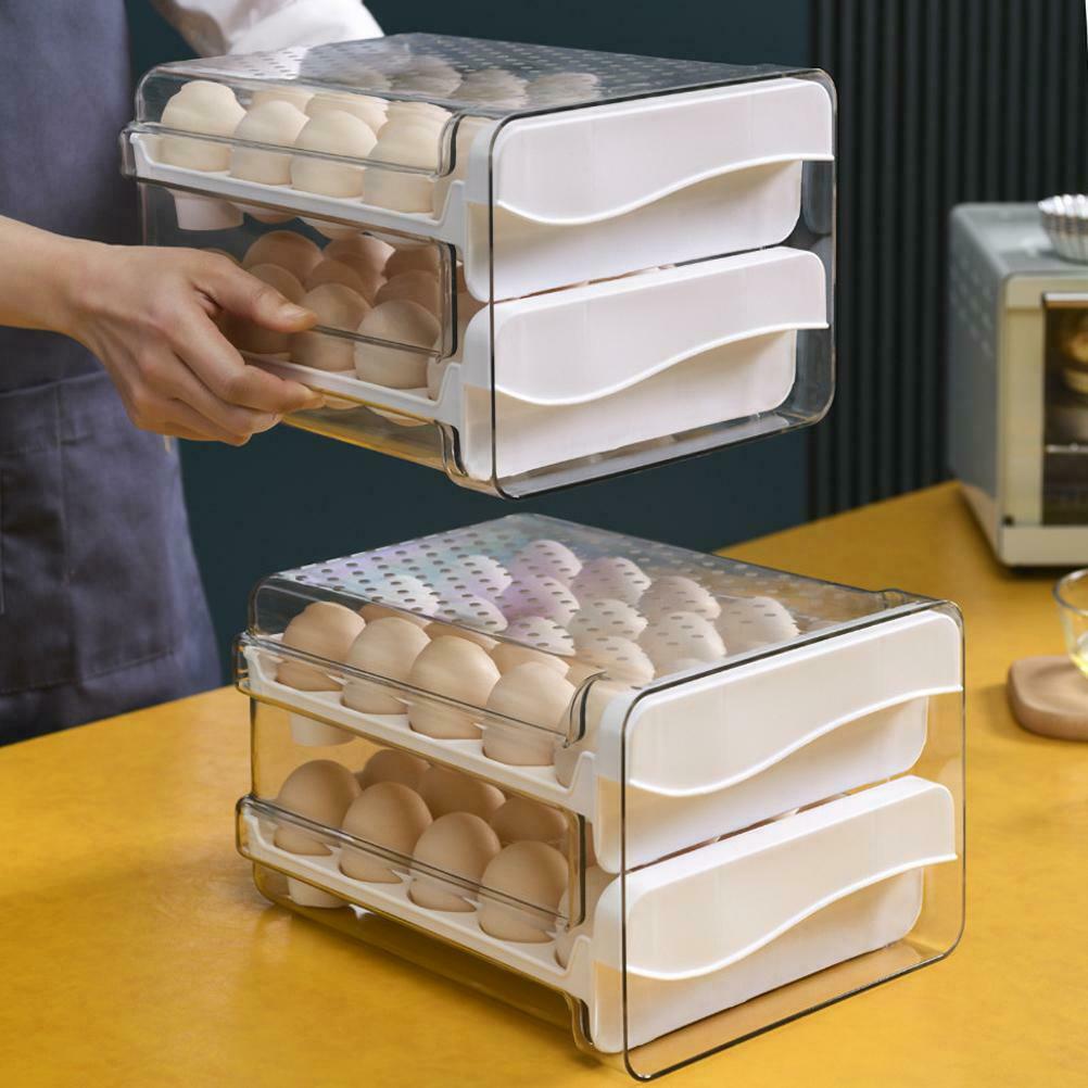 40 Grid Egg Storage Box Stackable Double-Layer Drawer Type Egg Container