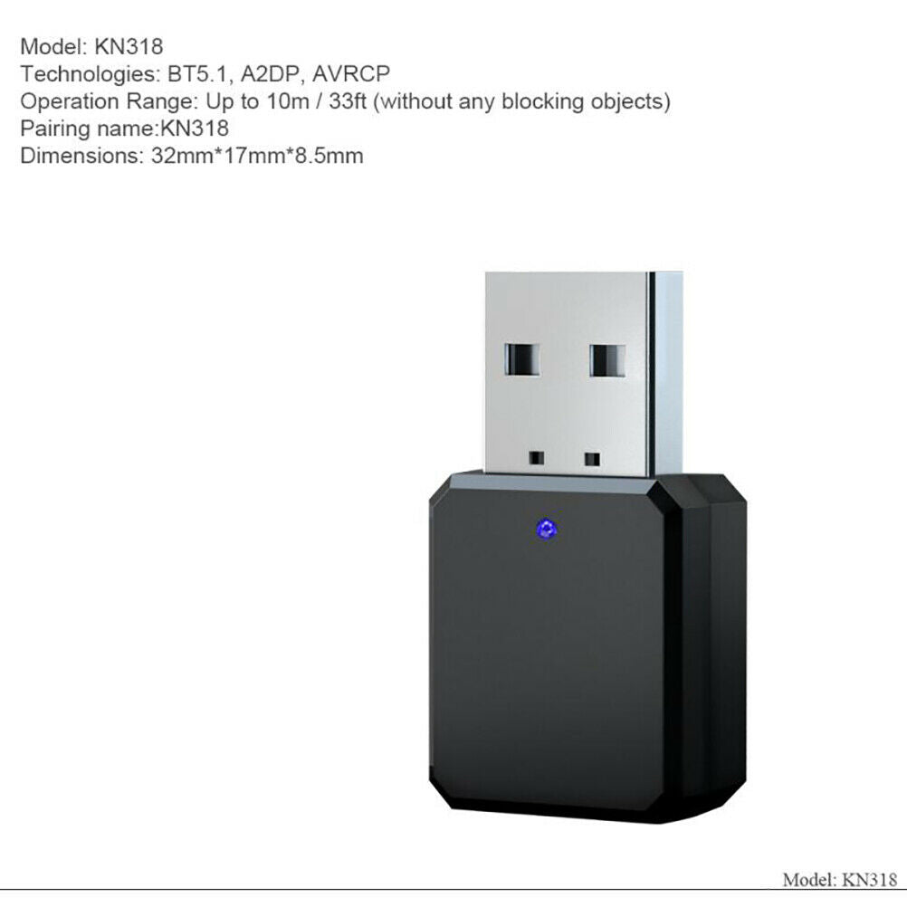 Bluetooth Audio Receiver Transmitter Mini AUX USB Stereo Music Wireless A.l8
