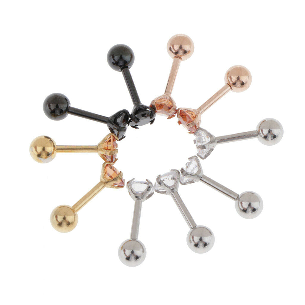 5 Pairs Stainless Steel Ear Stud Earrings Fashion Jewelry 5 Colors