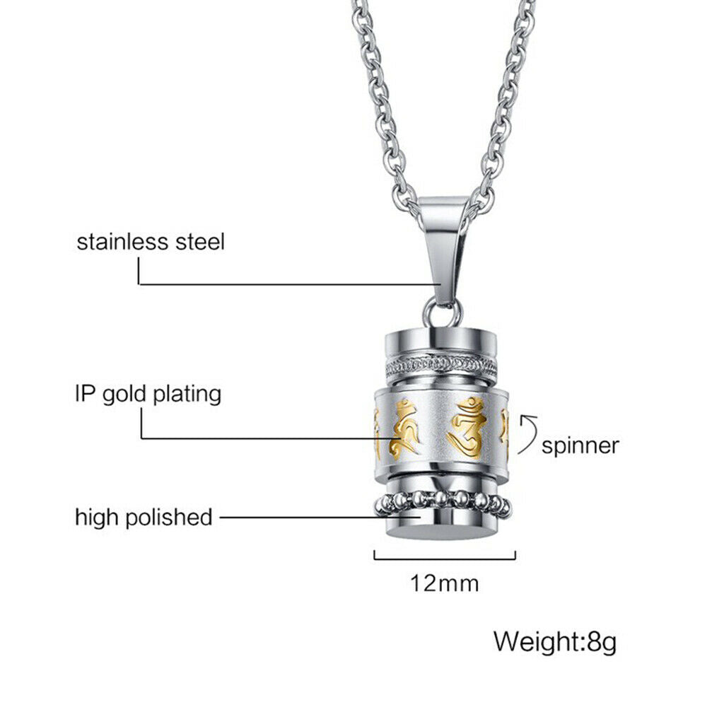 Buddhist Mantra Charms Memorial Urn Necklace Keepsake Cremation Necklace