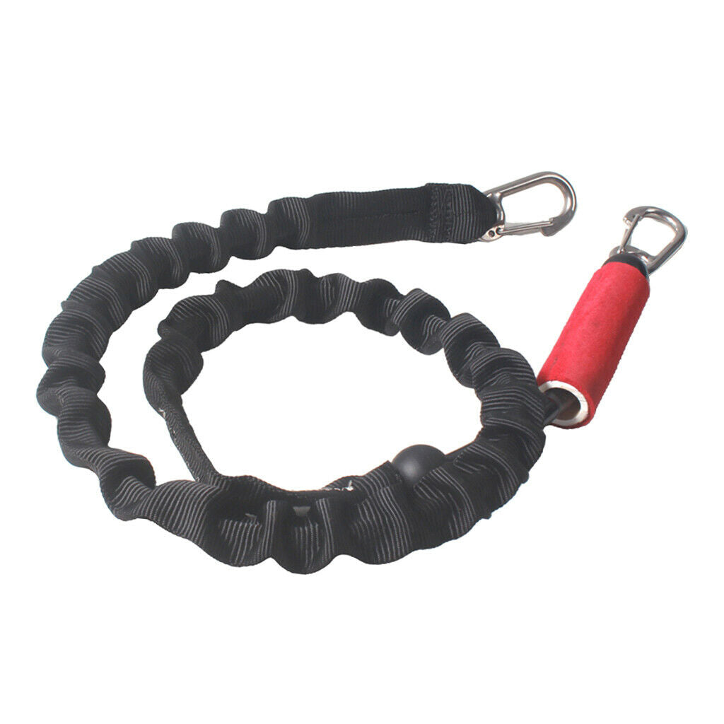 Premium Strong Kitesurfing Kiteboarding Leash Bungee Rope & 2 Carabiner Hook