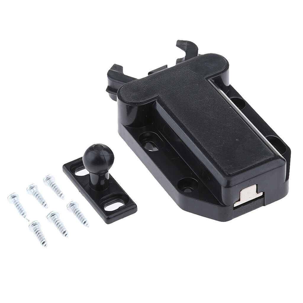 Push To Open Catch Latch for Door Drawer Cabinet Cupboard Black