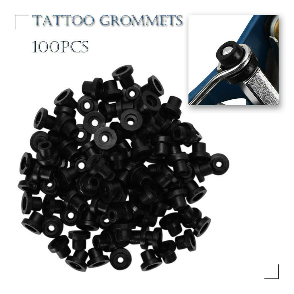 Tattoo Machine Parts,100pcs Tattoo Rubber Bands, 100 pcs Tattoo Grommets,100 pcs