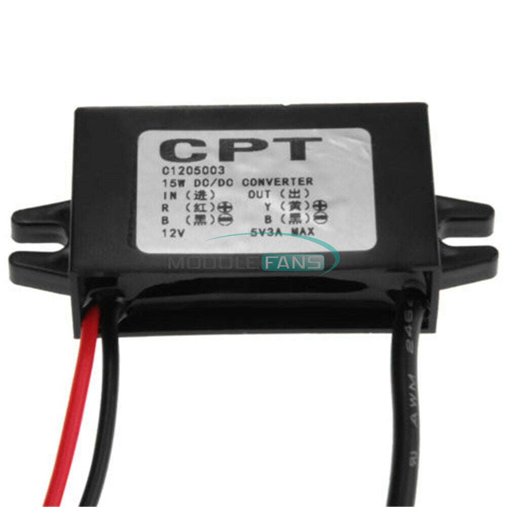 Micro USB Waterproof DC-DC Converter 3A 12V to 5V Step Down Power Supply Module