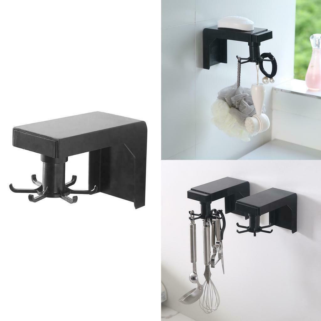 Rotating Utensil Holder Rack Kitchen Organizer Self Adhesive Space Saver