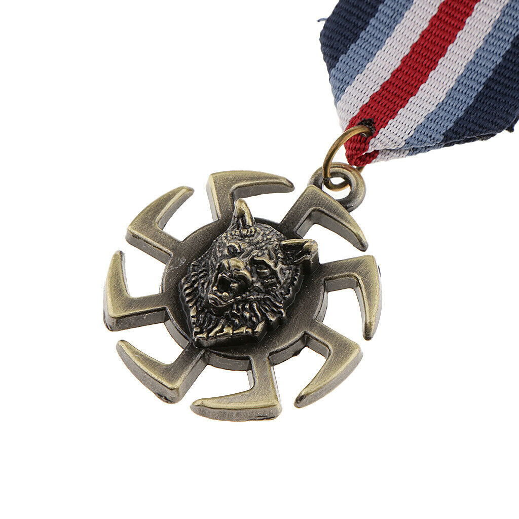 Prettyia 4x Mens Brooch Badge   Uniform Striped Fabric Medal Brooch