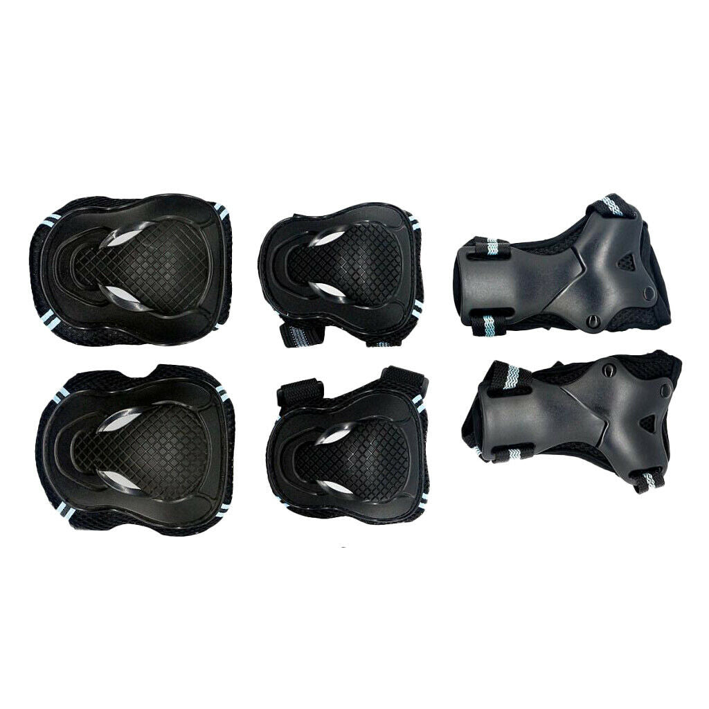 Safe Outdoor Skating Protective Knee Hand Elbow Guard Sets M Black and Blue