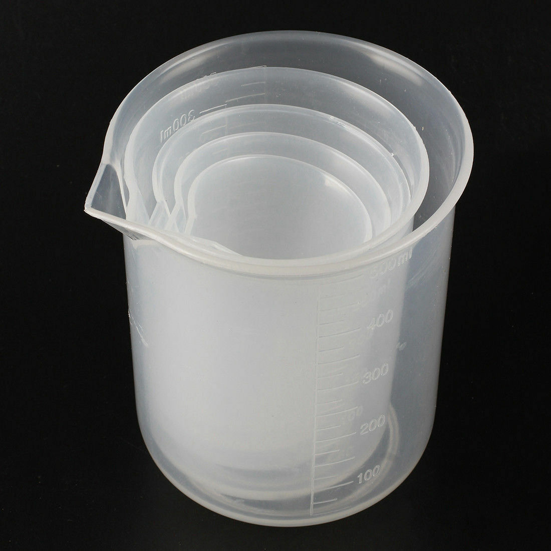 5 pcs Y1F2 B B4T7 Transparent plastic laboratory measuring cup 50 100 150 250 50