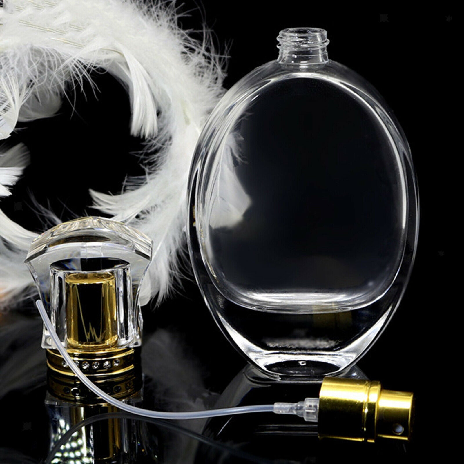 Portable 50ml Empty Glass Cosmetics Perfume Spray Bottle Container Travel Size