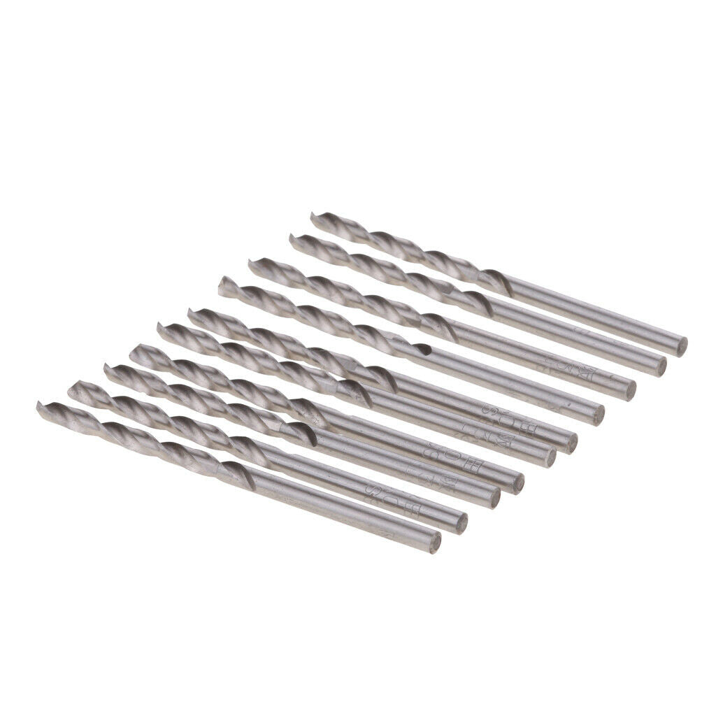 10 Pieces Metal HSS High Speed Steel Straight Shank Twist Drill Bait Hand Tools