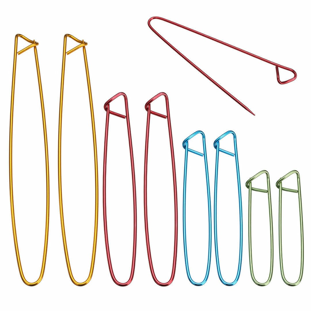 4pcs Aluminum Stitch Holders Pins Knit Knitting Needles Crochet Hooks Mixed Size