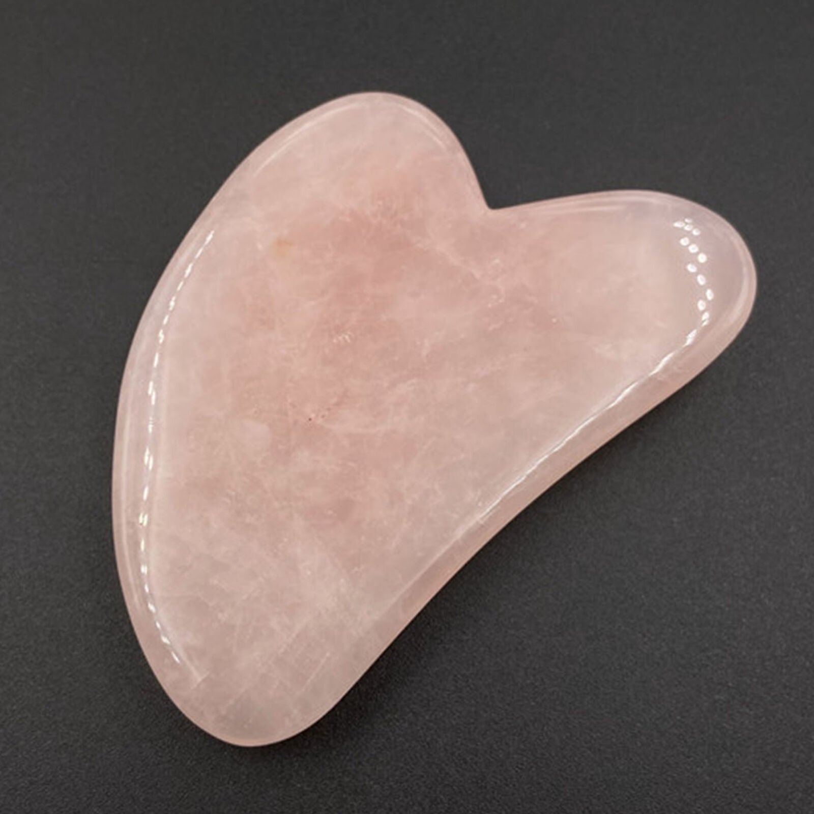 Natural Gua Sha Jade Rose Quartz Stone Face Board Tool Pink Heart Shaped Massage