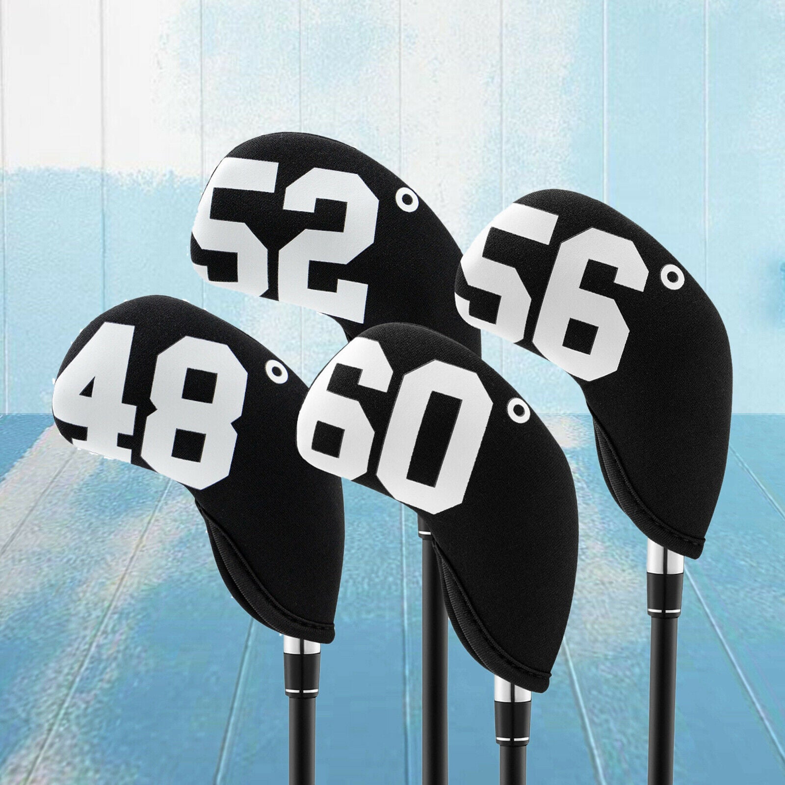 4pcs Golf Iron Headcover Non-slip Protector Transport Wrap Accessories