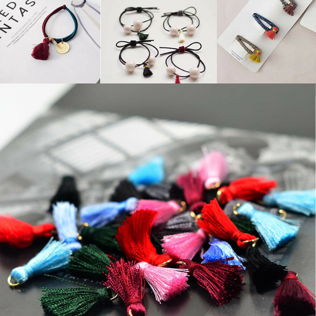 30x 23mm Handmade Silk Tassels Decoration Pendant Key Chains Bag Accessories